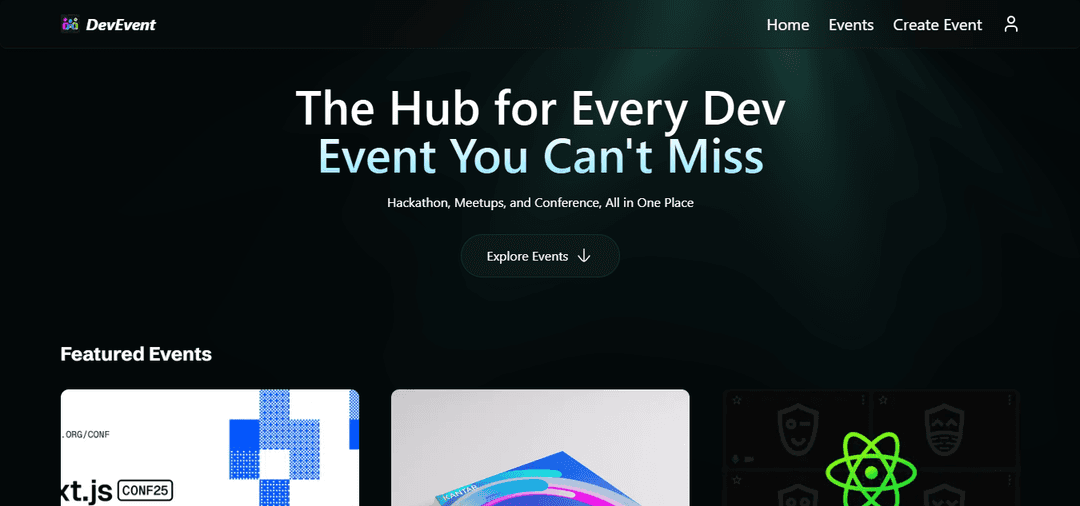 Screenshot of DEV_EVENT project